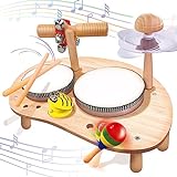 CozyBomB Kids Drum Set for Toddlers: Montessori Musical Instruments Set Toddler Toys - 7 in 1 Wooden Musical Kit Baby Sensory Educational Toys - Christmas Birthday Gifts for Boys & Girls Age 2 3 4 5 6