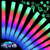 HONLYNE 38 PCS Foam Glow Sticks with 3 Modes Colorful Flashing, LED Light Stick Gift with 6 Glowing Stickers, Glow Sticks Party Pack for New YearWedding, Raves, Concert, Party, Halloween Party