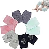 Hidetex Baby Knee Pads for Crawling – Infant Kneepads, Adjustable Elastic Leg Warmers, Anti-Slip Leg Protector for Unisex Toddlers(5 Pairs)