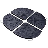 Yescom 108lbs 19' Fan Shaped Resin Beton Base Stand Black for Outdoor Patio Offset Umbrella(Pack of 4)