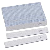 25 Count 80 Grit Rectangle Nail Files for Acrylic Nails, Reusable Buffering Files Double Sided Emery Boards for Nails
