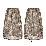 HYOUT Mosquito Mesh Head Net Woodland Camouflage Bug Net for Outdoor Garden Camouflage Hunting Camping Climbing Birdwatching Fishing Outdoor Face Neck Protection, 2 Pack