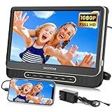 WONNIE 12' Headrest DVD Player Portable for Car, Support 1080P/MP4 Video with HDMI Input/Output, Mounting Bracket, AC Adapter, Car Charger, AV Out, USB Card Reader, Last Memory