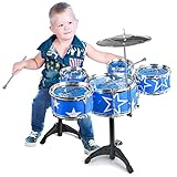 stochastic box Jazz Drum Set for Kids,Toddler Drum Set Drum Gift for Baby 3-5 Year Old Boys Girls