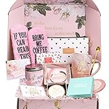 Gift Basket for Mom, Birthday Gifts for Best Mom, Women, Wife, Mother in Law, New Mom. Christmas, for Mothers Day-Includes Candle, Coffee Mug, Bracelet, Ring Dish,Coffee Socks