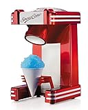 Nostalgia Retro Table-Top Snow Cone Maker, Vintage Shaved Ice Machine Includes 1 Reusable Plastic Cup, Retro Red
