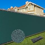 Patiobay 6X50FT Privacy Screen Fence, Heavy Duty Fencing Shade Cover, 170GSM 90% Blockage Mesh Shade Net for Wall Garden Yard Backyard (6 ft X 50 ft, Dark Green)