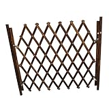 MYCENSE Expandable Accordion Dog Gate Folding Retractable Pet Gate Dog Fence Wooden Screen Door for Patio Stairs Indoor Garden Lawn