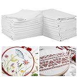 Peryiter 24 Pcs Flour Sack Dish Towels, White Kitchen Towels, 24 x 24 Inch Cotton Dishtowels for Embroidery and Drying Glass Dinnerware Tea Towels for Baking Cooking Cleaning Printing Monogramming