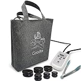 Goodtar Portable Hot Massage Stone Warmer -Temperature Controller Stone Heating Bag with 12pcs Basalt Massaging Rocks, Electric Spa Stone Massager and Heater for Body Relax 110V (Small Size)