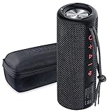 Xeneo X21 Portable Outdoor Wireless Bluetooth Speaker Waterproof with FM Radio, Micro SD Card Slot, AUX for Shower - Hard Travel Case Included