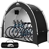 Happy Travel Bike Storage Shed Tent,Outdoor Portable Bicycle Storage Sheds with 210D Oxford Fabric PU4000 Waterproof for 2/3/4/5 Bikes,Bike Covers Shelter for Motorcycle,Garden Tools,Toys,Lawn Mover