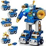 Kids Toys for 5 Year Old Boys - 5 in 1 Take Apart Boys Toys Age 6-8-10 STEM Toys for 5+ Year Old Boys Trucks Transform to Robot Building Toys for Boys Gifts for Kids 5 6 7 Year Old Boy Birthday Gifts