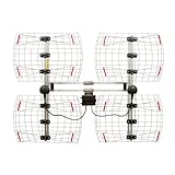Antennas Direct 8-Element Bowtie TV Antenna, 70 Miles Range, Multi-directional, Indoor, Attic, Outdoor Applications, Special Bracket to Turn Both Panels, All-Weather Mounting Hardware, Adjustable Mast Clamp, 4K Ready, Silver - DB8e DB8-E