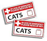 1st First Aid Emergency Warning Stickers - Cat Cats Kitten Safety Rescue Fireman Fire Pet Animals Help Save K9 Home Office
