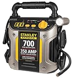 STANLEY FATMAX J7CS Portable Power Station Jump Starter 700 Peak Amp Battery Booster, 120 PSI Air Compressor, 3.1A USB Ports, Battery Clamps