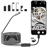 1920P Endoscope Snake Inspection Camera, Lightswim Type C Borescope, Scope Camera with 8 LED Lights for Android and iOS Smartphone, iPhone, iPad, Samsung (16.5 FT/5M)