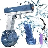 JoyPlanet Electric Water Guns Automatic Squirt Guns with 35 Ft Long Range High Pressure Blaster Toys for Summer Pool Party Beach Outdoor Gifts for Adults Kids Boys Girls (Blue)