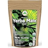 Yerba Mate Tea 1LB (16Oz) HI-CAFFEINE 100% CERTIFIED Organic SUPER-GREEN Yerba Mate | NO Dust | FRESH - NEVER Aged (Ilex Paraguariensis) | Brazilian Rain Forest Grown from U.S. Wellness Naturals