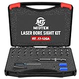 MidTen Laser Bore Sight Kit with Button Switch, Professional Red Laser Bore Sighter with 32 Adapters for 0.17 to 12GA Calibers, Powerful Hunting Equipment