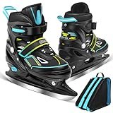 OBENSKY Ice Skates for Kids - Adjustable Ice Skating Shoes with Free Ice Skating Bag - Fun Hockey Skates for Toddlers, Boys and Girls - Suitable for Outdoor and Skating Rink - Medium (13C-3), Blue