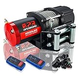 OPENROAD 4500LBS Load Capacity ATV/UTV Winch Kit, 12V Steel Cable Winch for ATV, UTV, Towing, Boat, Off Road, Waterproof IP67 Electric Winch with Mounting Plate and 2 Wireless Remote