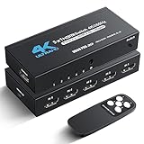 NEWCARE HDMI Switch 5 in 1 Out 4K@60Hz, 5x1 HDMI Splitter Switcher with IR Remote, 5 Port HDMI Selector Box Support HDMI2.0, Dolby Vision/Atmos, HDR10 for Switch, Xbox, PS5/4, Roku, Fire Stick