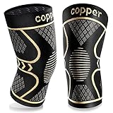 Copper Knee Braces for Women and Men 2 Pack, Knee Compression Sleeve for Knee Pain, Arthritis,ACL, Meniscus Tear, Joint Pain Relief, Knee Support for Running, Working Out, Fitness, Weightlifting-M