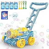 Bubble Machine,Bubble Blower Maker,Bubble Lawn Mower for Toddlers,Summer Outdoor Push Backyard Gardening Toys,Wedding Party Favors,Christmas Birthday Gifts for Preschool Boys Girls
