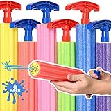 DraMosary Water Blaster Soaker Guns, 6 Pcs Foam Water Squirters, Kids Boy Girl Squirt Guns for Pool/Beach/Yard Play (Up to 33 ft, 11.8inches, Multicolored)