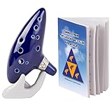 Deekec Zelda Ocarina 12 Hole Alto C with Song Book (Songs From the Legend of Zelda) with Display Stand Protective Bag