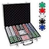 Comie Poker Chips,500PCS Poker Chip Set with Aluminum Travel Case,11.5 Gram Poker Set for Texas Holdem Blackjack Gambling
