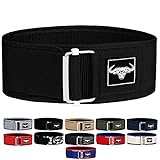 IBRO Quick Locking Premium Weight Lifting Belt - Powerlifting, Cross Training for Men and Women - 4 Inch Back Support, Metal Buckle - Professional Fitness, Olympic Lifting, Deadlift Black S