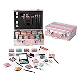 Hot Sugar Makeup Kit for Teenager Girls - Full Starter Cosmetics Set with Eye Shadow Lip Balm Blush Lip Gloss Brush Lip Pencil Eye Pencil and Mirror (Rainbow)