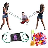 KWOLYKIM Water Balloon Launcher 300 Yard Snowball Balloon Slingshot Trebuchet with 500 Water Balloons Outdoor Game for Kids and Adults Eggs Slingshot Launcher