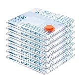 Vacuum Storage Bags 7 Jumbo, Space Saver Sealer Bags, Airtight Compression Bags for Clothes, Pillows, Comforters, Blankets, Bedding