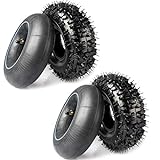 AR-PRO (2 Pack) 4.10/3.50-6 Tire and Inner Tube - 10' Off-Raod Tire and Tube with TR87 Bent Valve Stem - Compatible with ATV Trailer, Snow Blower/Snow Thrower, Kids ATV/UTV and More