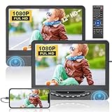 12' Portable DVD Player for Car with 1080P HDMI Input, FELEMAN Car DVD Player Dual Screen with Full HD Digital Signal Transmission, 5-Hour Rechargeable Battery, Support USB, Last Memory(1 Player+1 Mon