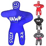 Hawk Sports Kids Grappling Dummy for Fitness & Training, Pose, Strike & Throw Wrestling Dummy for Kids, 3 ft. Punching Dummy for MMA, Jiu-Jitsu, Judo, Karate & Wrestling Practice & Sparring (Blue)