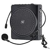 Personal Voice Amplifier with Headset Mic 16W Mini Sound Amplification Portable Speaker Wired Loud-speaker Amp Booster Enhancer for Teachers, Tour Guides, Coaches, Meeting, Indoor/Outdoor Events, etc