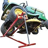 VOUNOT Ride on Lawn Mower Lift Jack, Telescopic Maintenance Jack for Lawn mowers and Garden Tractors, Weight Capacity 880 Lbs, Red