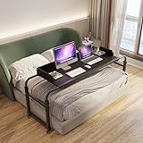 Overbed Table with Wheels Overbed Desk Over Bed Desk King Queen Bed Table Overbed Laptop Table Over Bed Table with Wheels(Black)