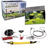 Tumbo Xtreme Trolley 100 ft - Anti-Shock Aerial Dog Runner for Yard - Heavy Duty Pulley - Large Dog Gear - Best Dog Run Zipline for Backyards - Trolley System Camping - 100ft / 150ft / 200ft