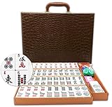 American Mahjong Game Set 166 White Engraved Tiles for Western Mah Jong, Mahjongg, Mah-Jongg Play with Traveler Size Carrying Case, Dices, Chips, Manual,Win indicator. / Racks and Pushers not incldued