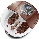 Ovitus Foot Spa Bath Massager with Heat, Temper Control, Medicine Box, Motorized Shiatsu Massage Balls, Red Light, and Bubbles, Pedicure Foot Spa with Timer, LED Display for Feet Stress Relief