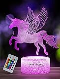 Nice Dream Unicorn Night Light for Kids, 3D Night Lamp, 16 Colors Changes with Remote Control, Room Decor, Christmas Gifts for Children Girls