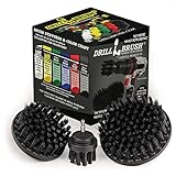 Ultra Stiff Drill Powered Cleaning Brush Set - Heavy Duty Industrial Stripping - Cordless Drill Power Scrubber Grill Brush for Household Cleaning Supplies - Rust Remover - No Wires - BBQ Grill Brush