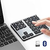 Bluetooth Number Pad, Multi-Device Wireless Numeric Keypad, Acedada Aluminum Dual Mode 3-in-1 (BT1+BT2+USB) Portable Slim Bluetooth Numpad 10 Key for Laptop, Mac, MacBook Air/Pro, iMac, Surface Pro
