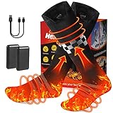 Heated Socks for Men Women Rechargeable Battery Operated Electric Heated Socks with 3 Heat Settings Foot Warmer Thermal Socks with Washing Bag for Hunting Camping Skiing Winter Sports Outdoors
