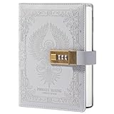 TIEFOSSI Phoenix Journal Notebook with Lock, Vintage Leather Locked Diary, B6 Travel Refillable Ruled Lined Writing Paper, Secret Password Gift Diary for Women Girls Boys